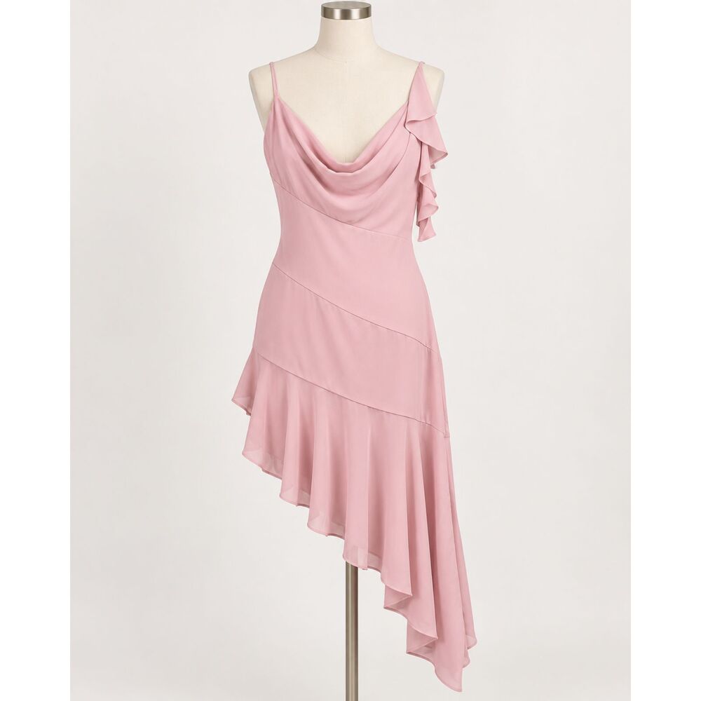 NWT Oh Polly Yolanthe Asymmetric Dress Pink Cottagecore Hoco Fairy Prom Size 6